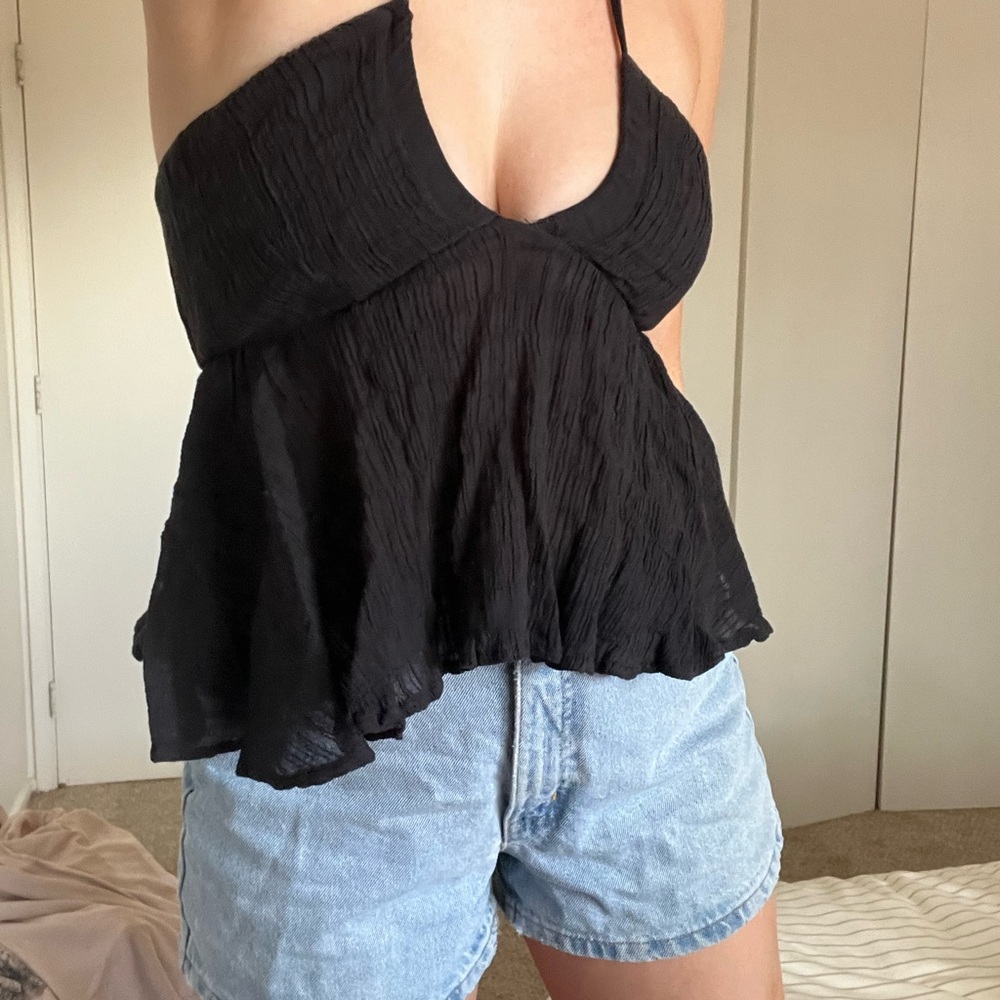 Princess Polly Black Halter Tank Top
